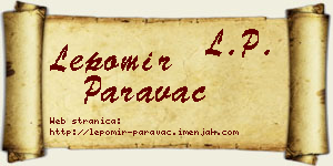 Lepomir Paravac vizit kartica